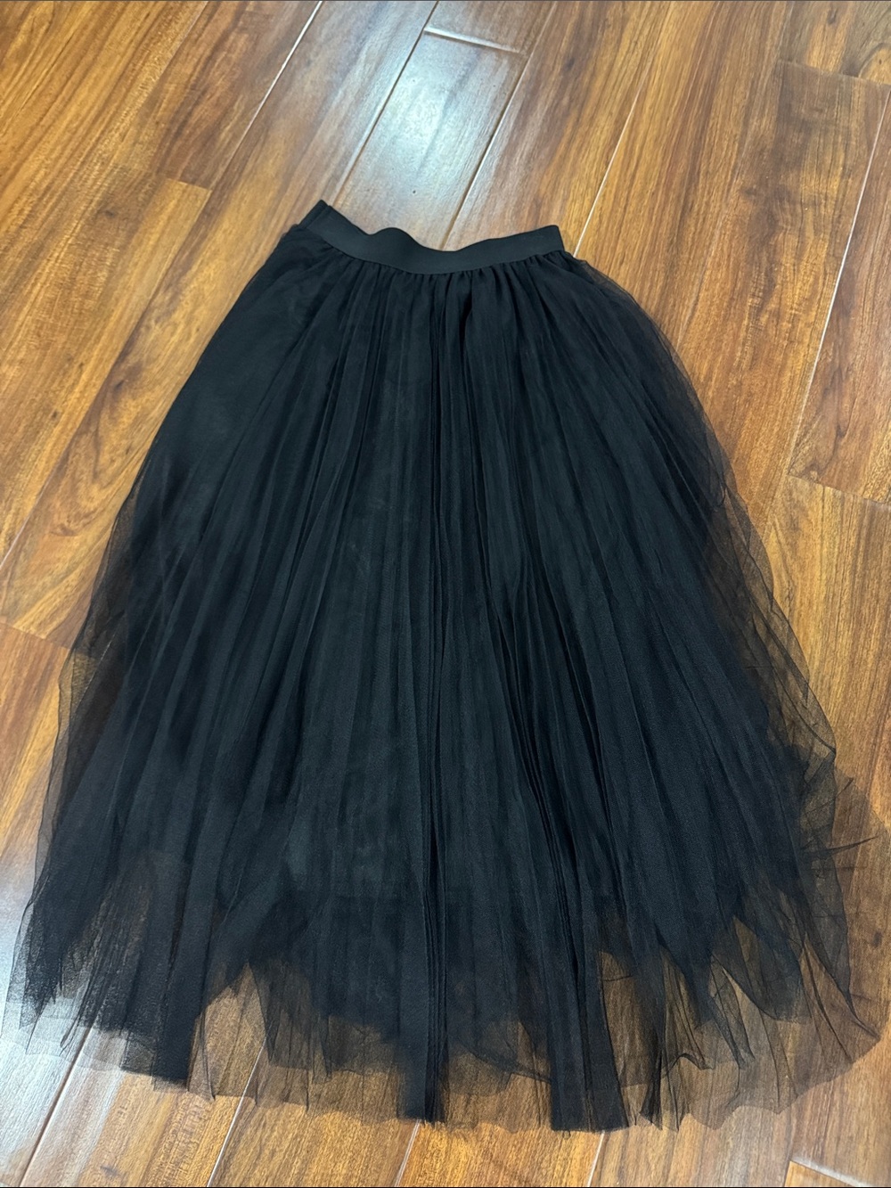 Black Tulle Midi Skirt